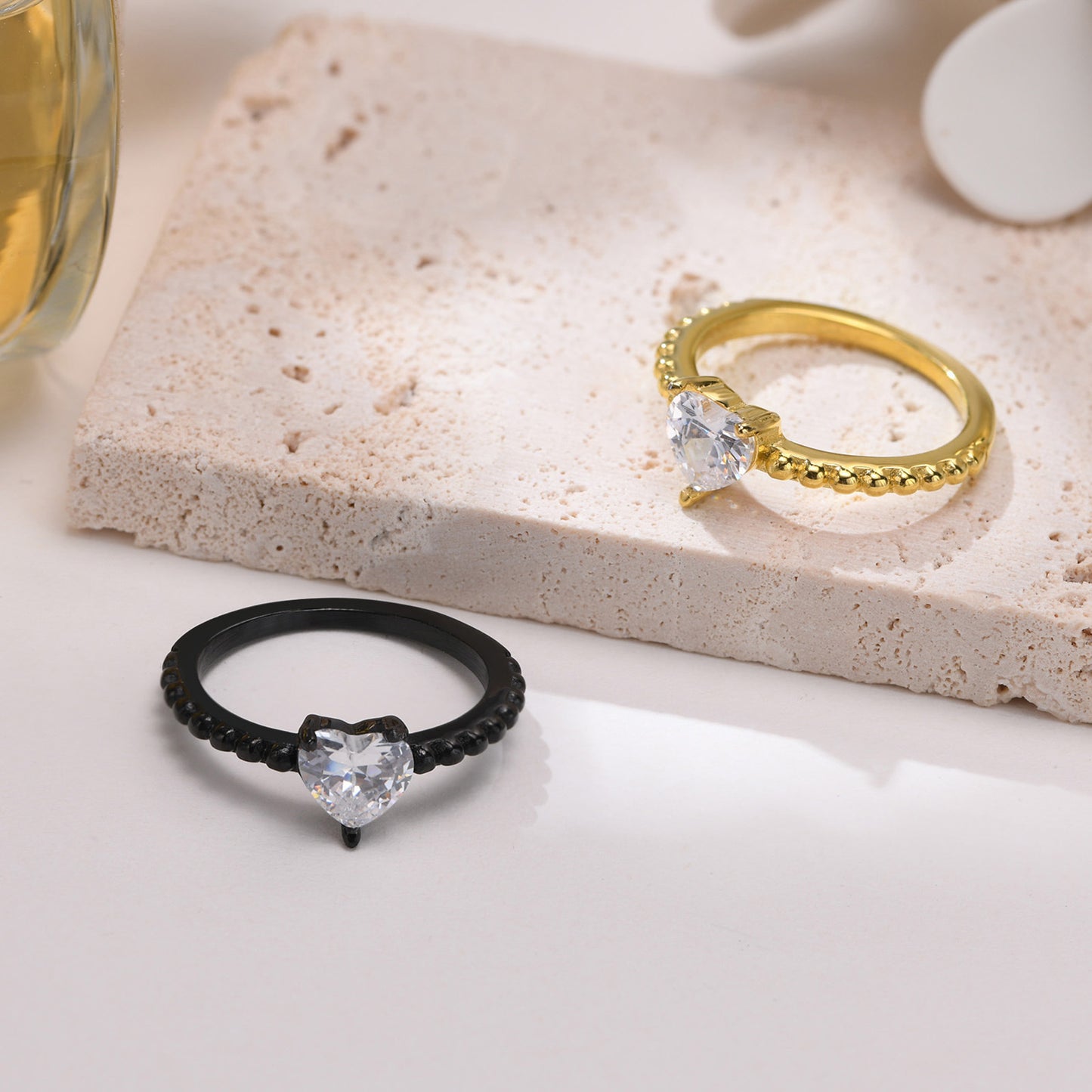 Ring Black Gold Women Fashion Personality Jewelry