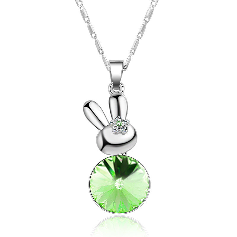 Designers Fashion Jewelry Animal Bunny Crystal Pendant Necklace Women
