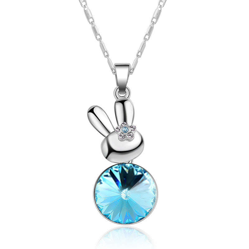 Designers Fashion Jewelry Animal Bunny Crystal Pendant Necklace Women
