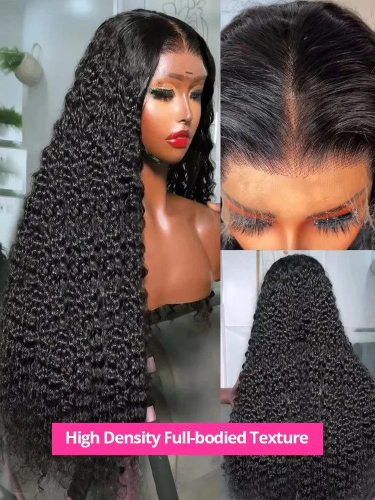 Mossily 300% High Density Loose Deep Wave 40Inch 13x6 13x4 HD Lace Frontal Human Hair Wig Glueless Preplucked Curly Wig
