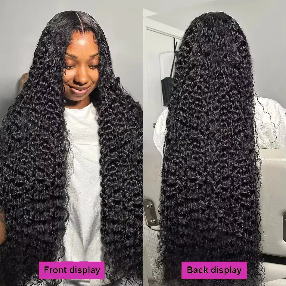 Pretty Diary Brazilian Curly HD Transparent 13x6 Lace Front Human Hair Wigs Loose Deep Water Wave Lace Frontal Wigs