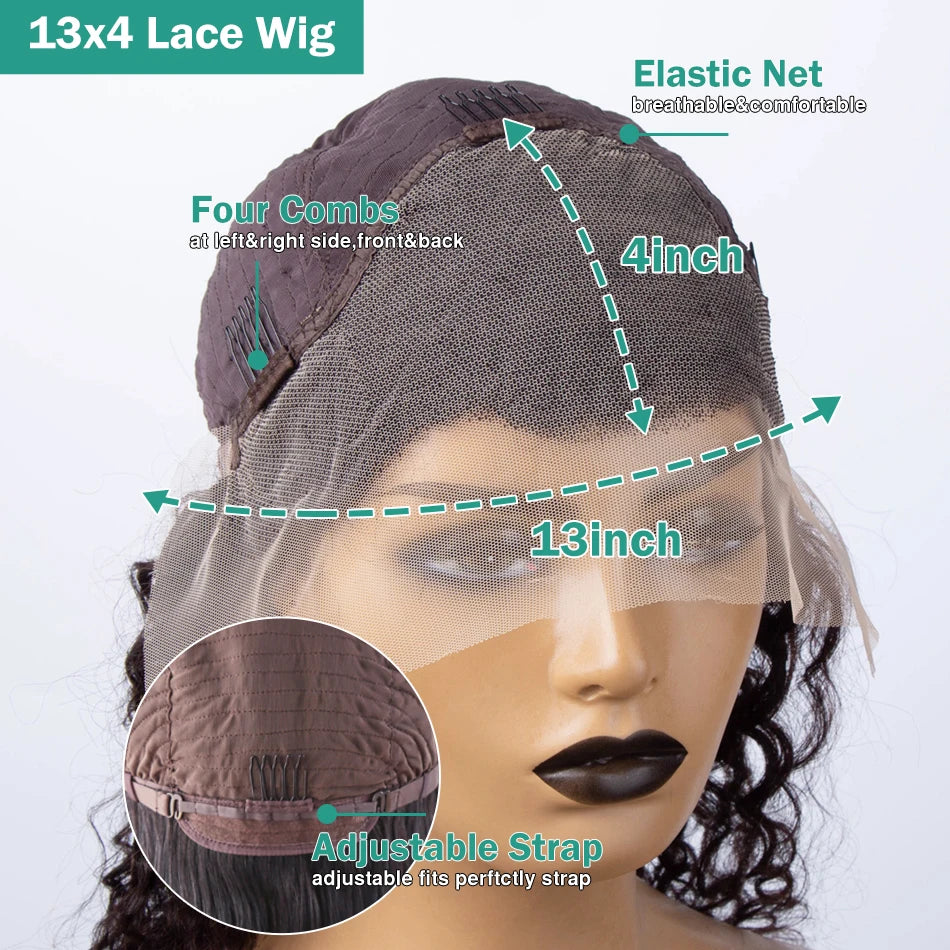 Mossily 300% High Density Loose Deep Wave 40Inch 13x6 13x4 HD Lace Frontal Human Hair Wig Glueless Preplucked Curly Wig