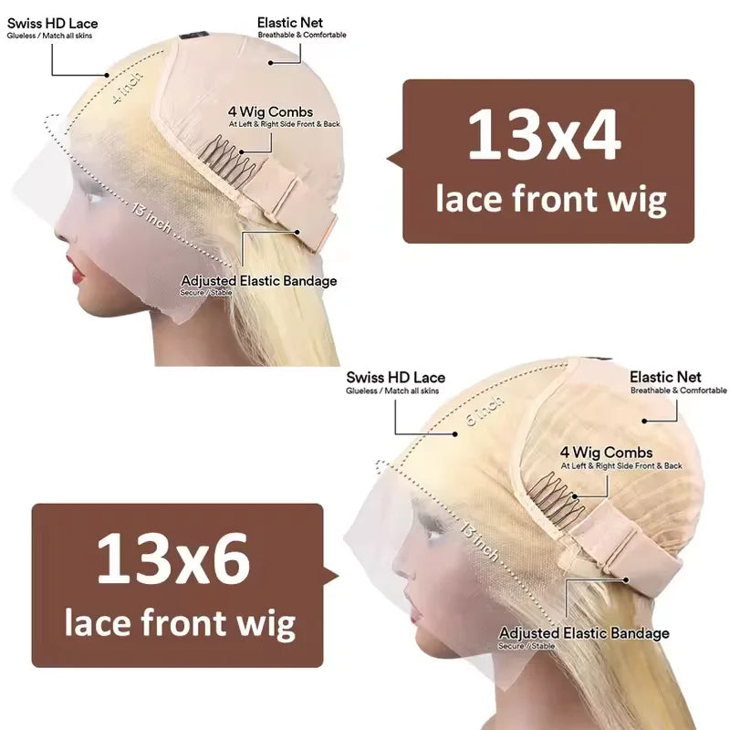 30 Inch 613 Blonde HD Lace Front Wig Human Hair Body Wave 13×4 Curly Transparent Lace Frontal Wigs 13x6 Blonde Straight Lace Wig