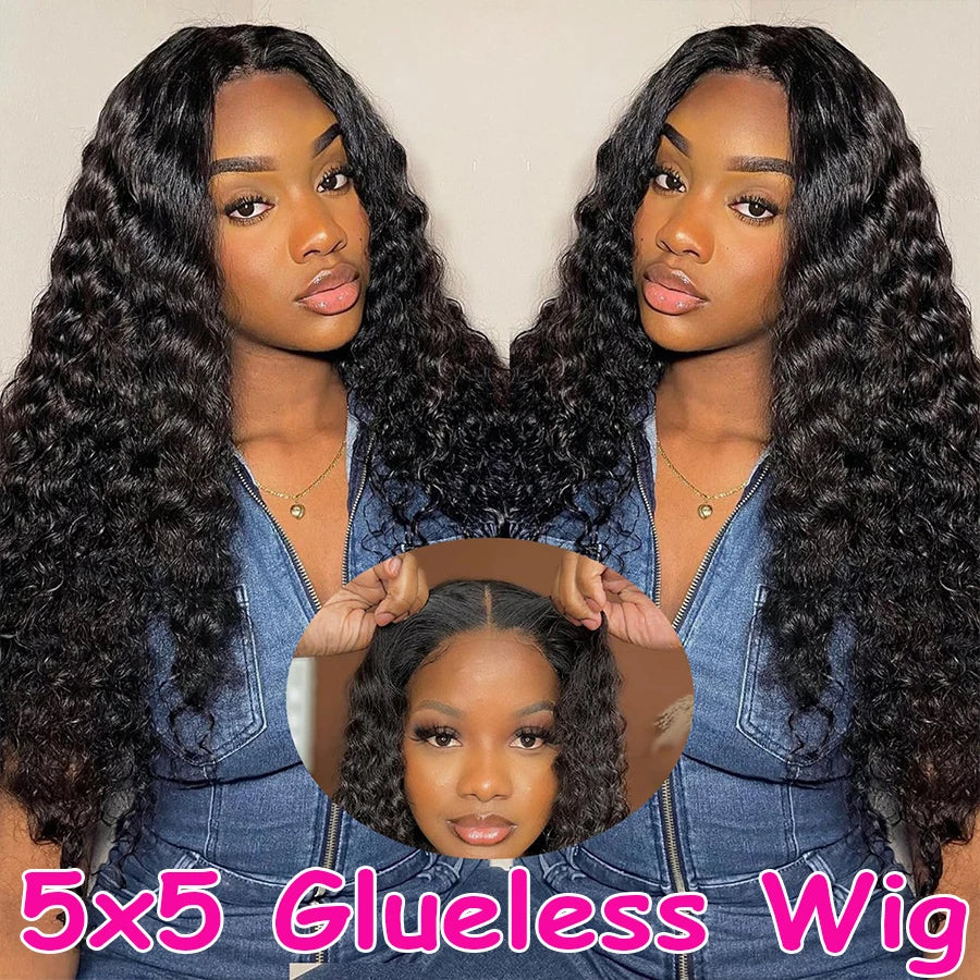 Curly Lace Front Wig Human Hair 13x4 13x6 Deep Wave Lace Frontal Wig 6x4 5x5 Glueless Transparent Pre Cut Lace Wigs 210 Density