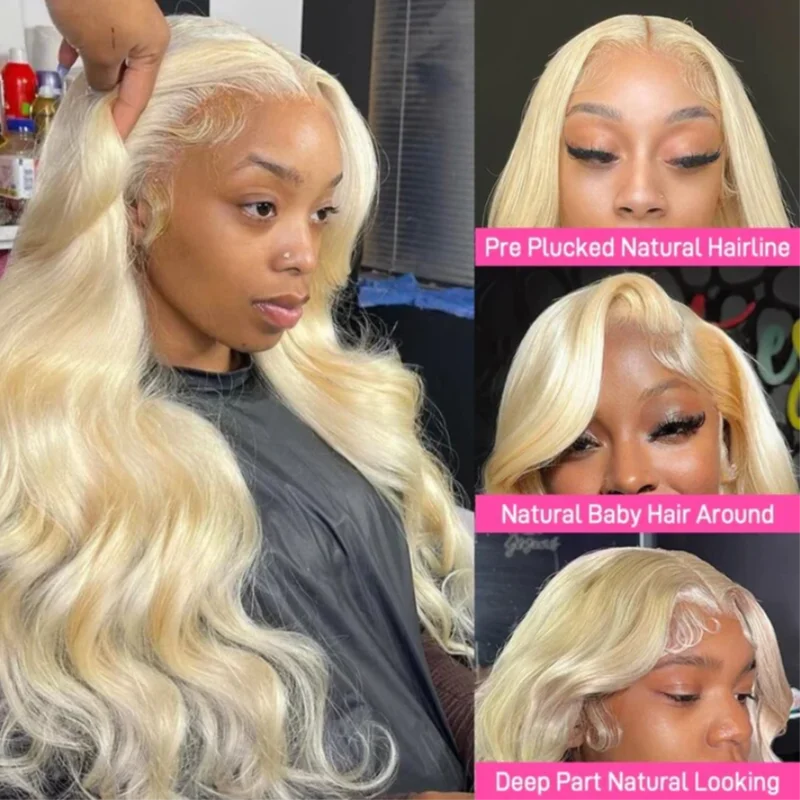 30 Inch 613 Blonde HD Lace Front Wig Human Hair Body Wave 13×4 Curly Transparent Lace Frontal Wigs 13x6 Blonde Straight Lace Wig