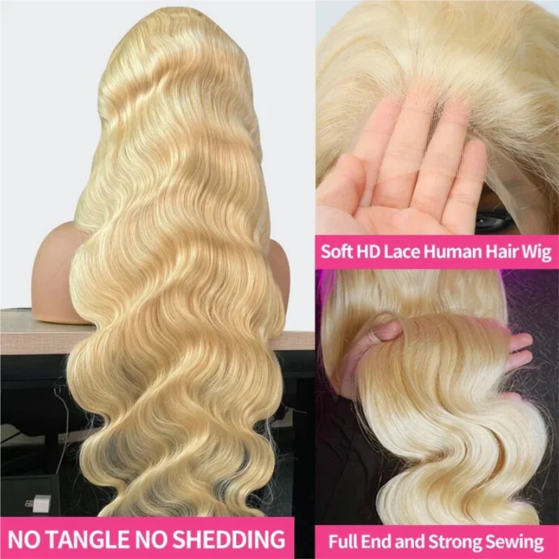 30 Inch 613 Blonde HD Lace Front Wig Human Hair Body Wave 13×4 Curly Transparent Lace Frontal Wigs 13x6 Blonde Straight Lace Wig