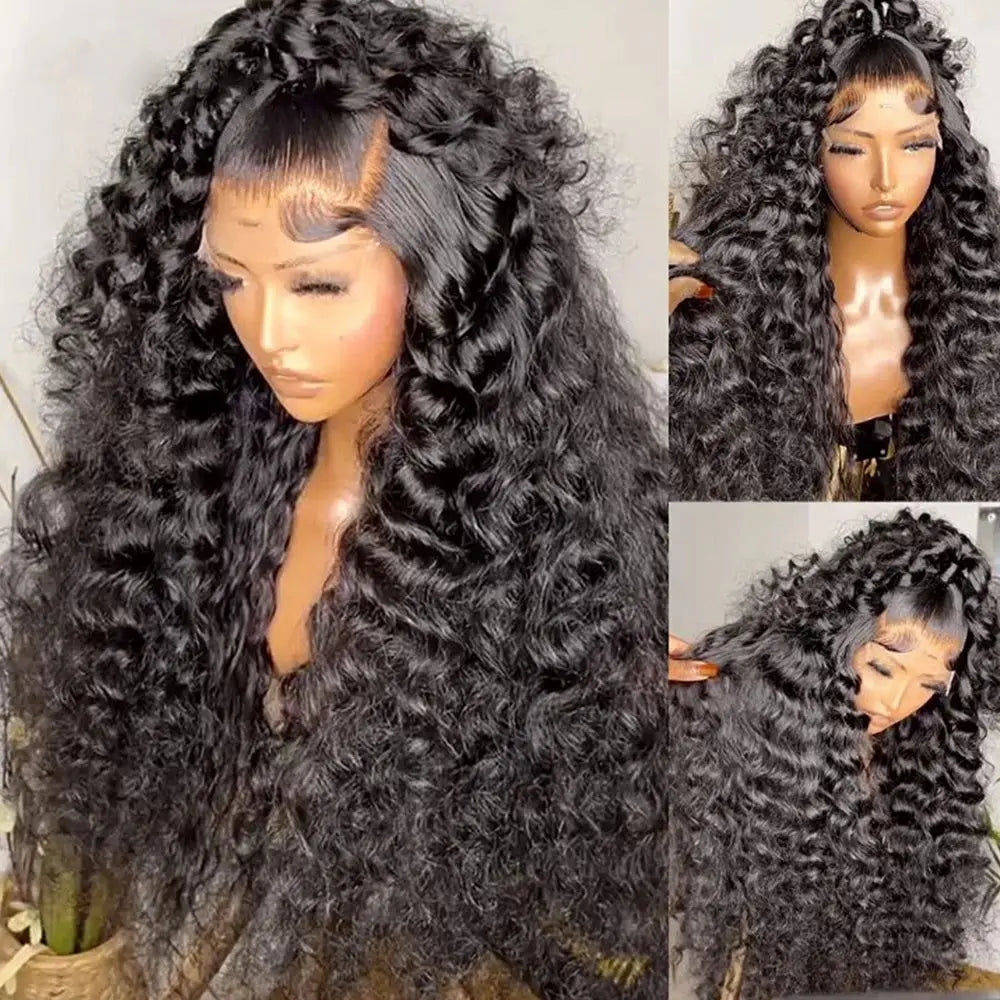 13X4 Indian Deep Curly Lace Front Wig Human Hair Wigs For Women Deep Wave 4x4 Closure Wig Transparent Lace Frontal Wigs On Sale