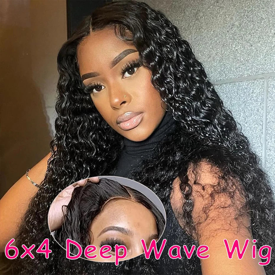 Curly Lace Front Wig Human Hair 13x4 13x6 Deep Wave Lace Frontal Wig 6x4 5x5 Glueless Transparent Pre Cut Lace Wigs 210 Density