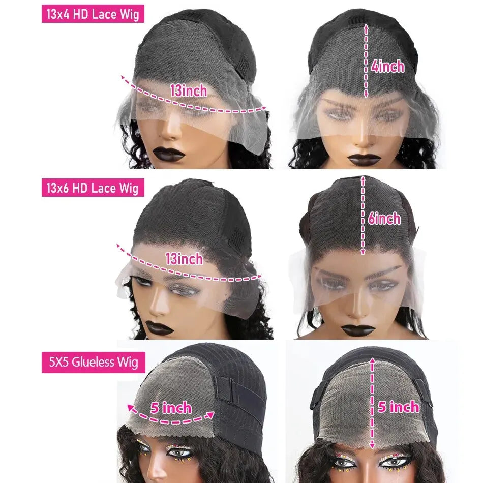 4/27 Highlight Ombre 5x5 Glueless Human Hair Wigs Curly 32 42 Inch Brown Deep Wave 13x6 13x4 HD Lace Frontal Human Hair Wig