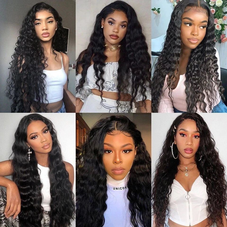 13X4 Indian Deep Curly Lace Front Wig Human Hair Wigs For Women Deep Wave 4x4 Closure Wig Transparent Lace Frontal Wigs On Sale