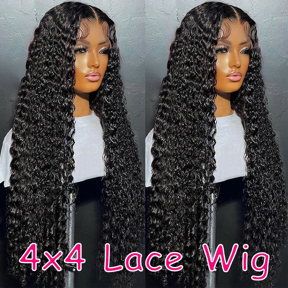Curly Lace Front Wig Human Hair 13x4 13x6 Deep Wave Lace Frontal Wig 6x4 5x5 Glueless Transparent Pre Cut Lace Wigs 210 Density