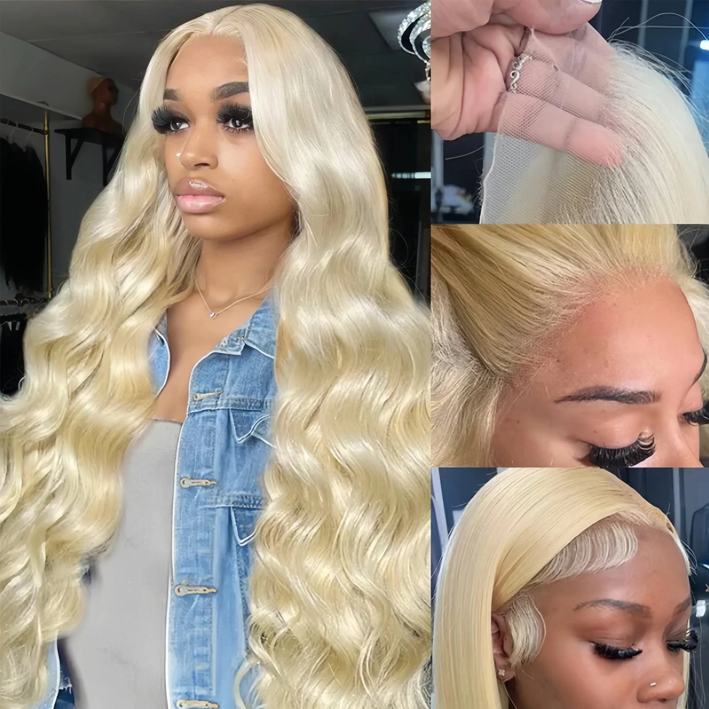 30 Inch 613 Blonde HD Lace Front Wig Human Hair Body Wave 13×4 Curly Transparent Lace Frontal Wigs 13x6 Blonde Straight Lace Wig