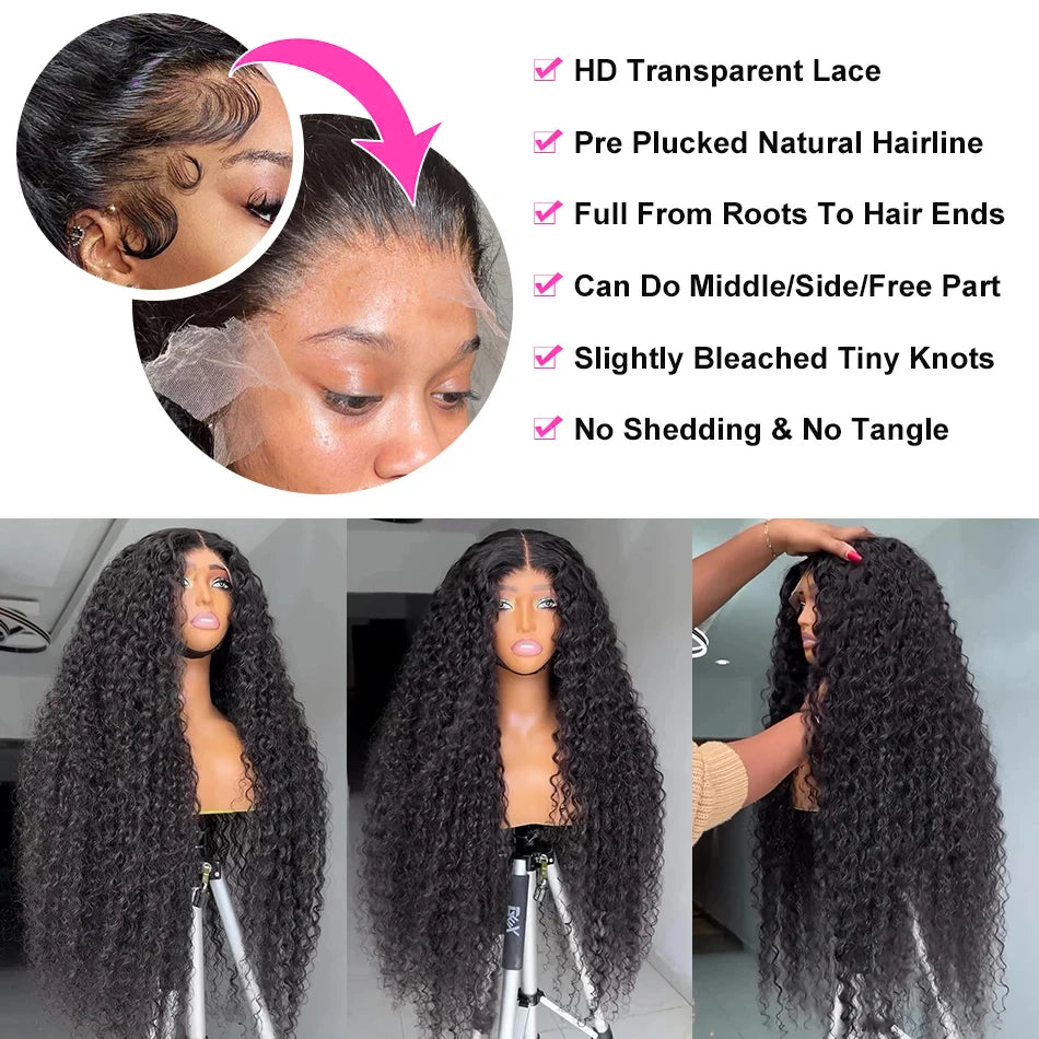 Curly Lace Front Wig Human Hair 13x4 13x6 Deep Wave Lace Frontal Wig 6x4 5x5 Glueless Transparent Pre Cut Lace Wigs 210 Density