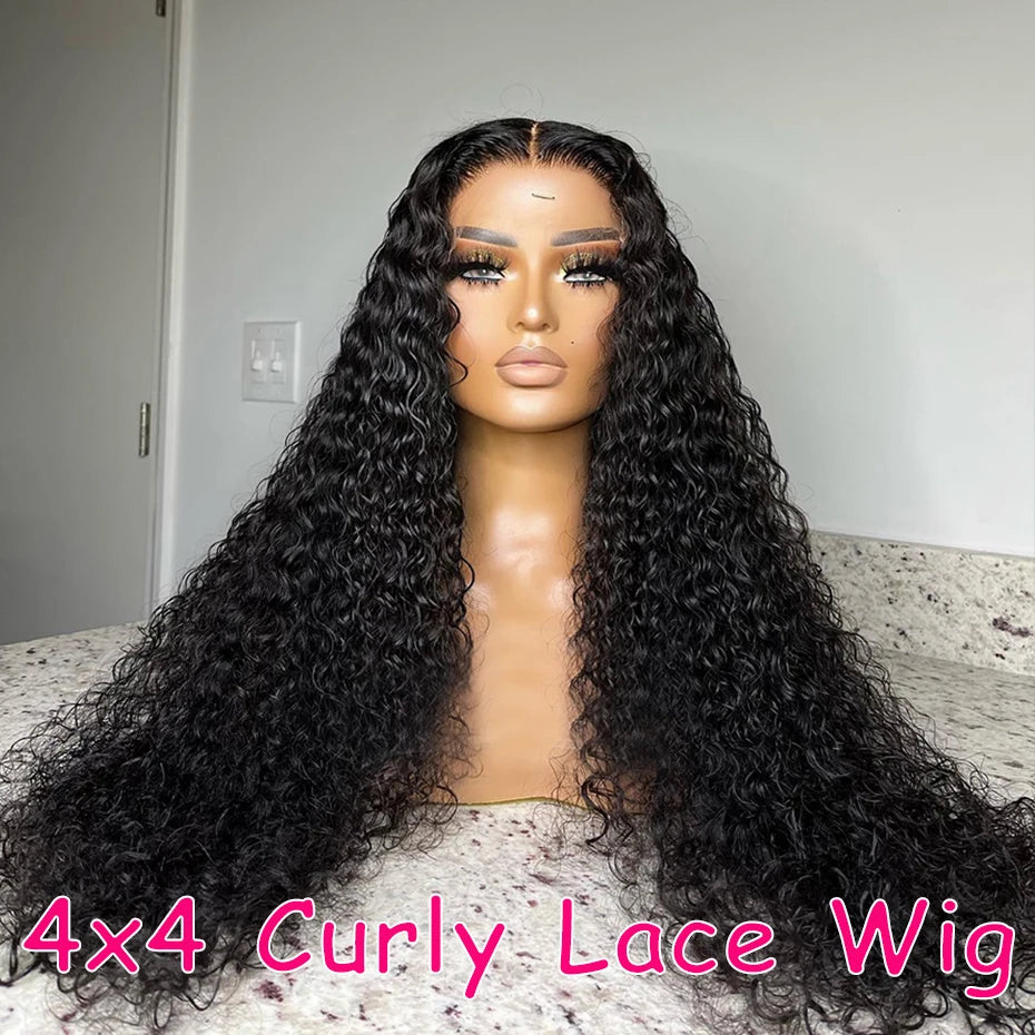 Curly Lace Front Wig Human Hair 13x4 13x6 Deep Wave Lace Frontal Wig 6x4 5x5 Glueless Transparent Pre Cut Lace Wigs 210 Density