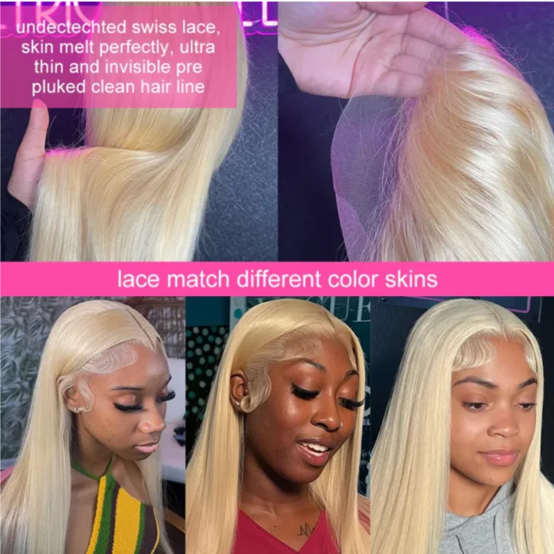 30 Inch 613 Blonde HD Lace Front Wig Human Hair Body Wave 13×4 Curly Transparent Lace Frontal Wigs 13x6 Blonde Straight Lace Wig