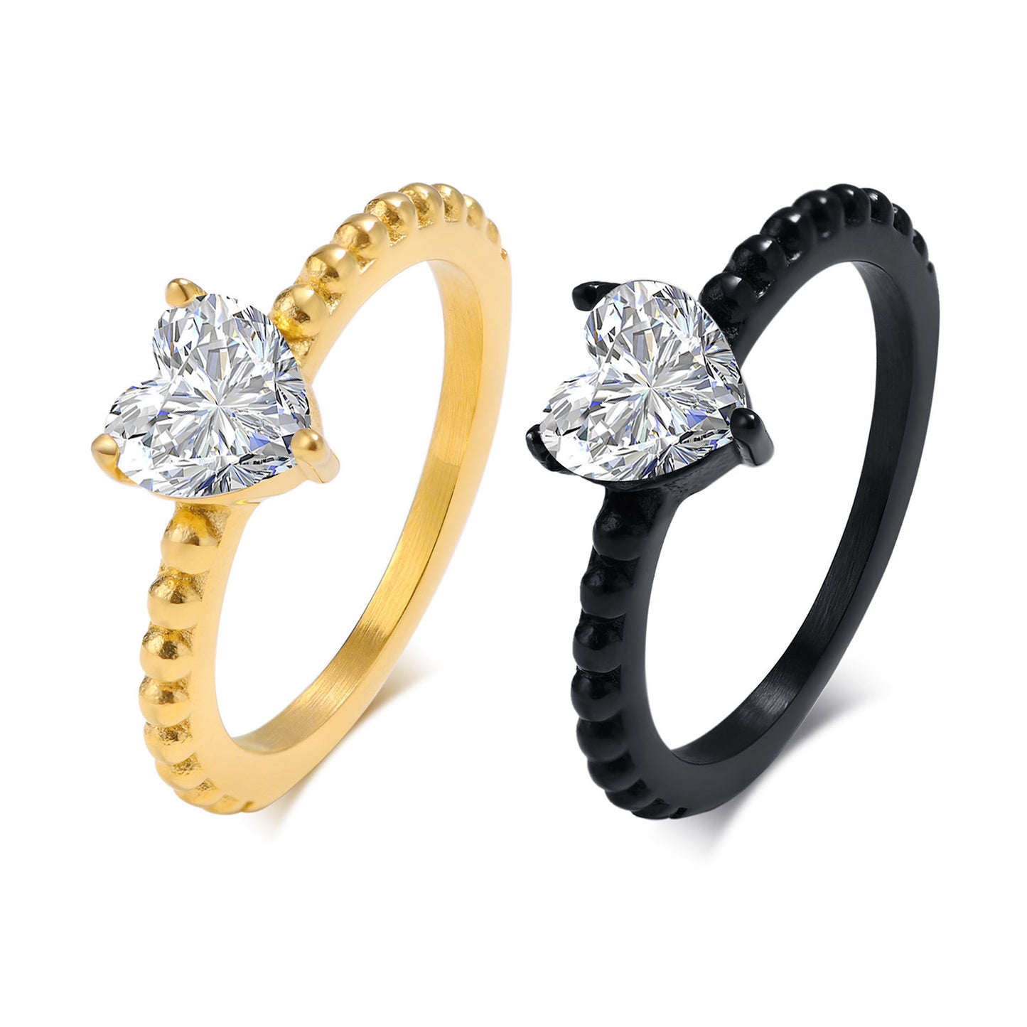 Ring Black Gold Women Fashion Personality Jewelry