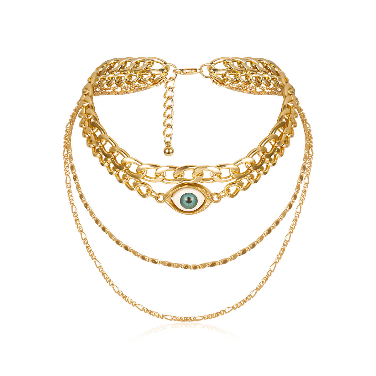 Cross-border Jewelry, Personality Blue Eyes Exaggerated Necklace Women