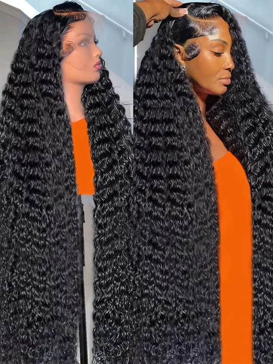 Mossily 300% High Density Loose Deep Wave 40Inch 13x6 13x4 HD Lace Frontal Human Hair Wig Glueless Preplucked Curly Wig