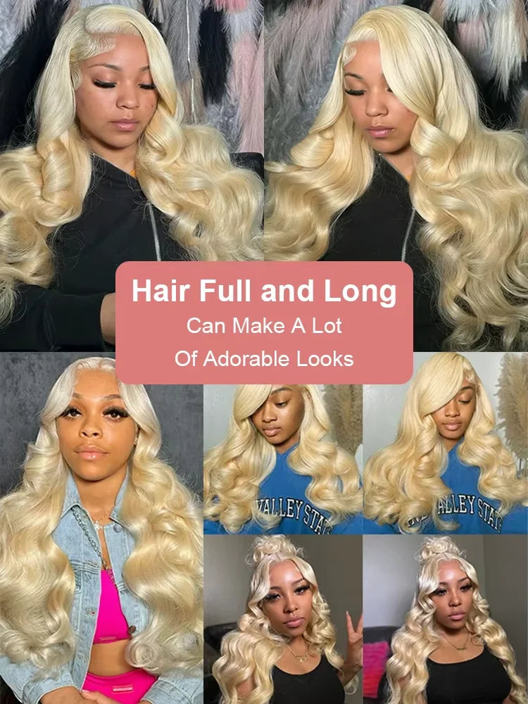 230% 36 40 Inch 613 Honey Blonde Body Wave 13x6  Lace Front Human Hair Wigs Transparent 13x4 Lace Frontal Wig For Black Women