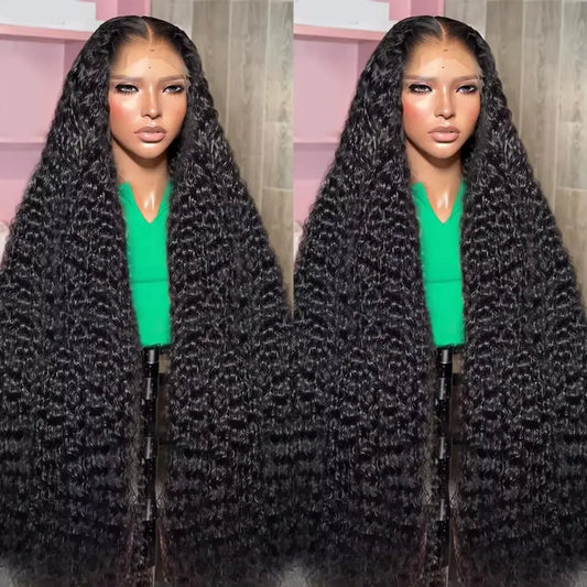 Pretty Diary Brazilian Curly HD Transparent 13x6 Lace Front Human Hair Wigs Loose Deep Water Wave Lace Frontal Wigs