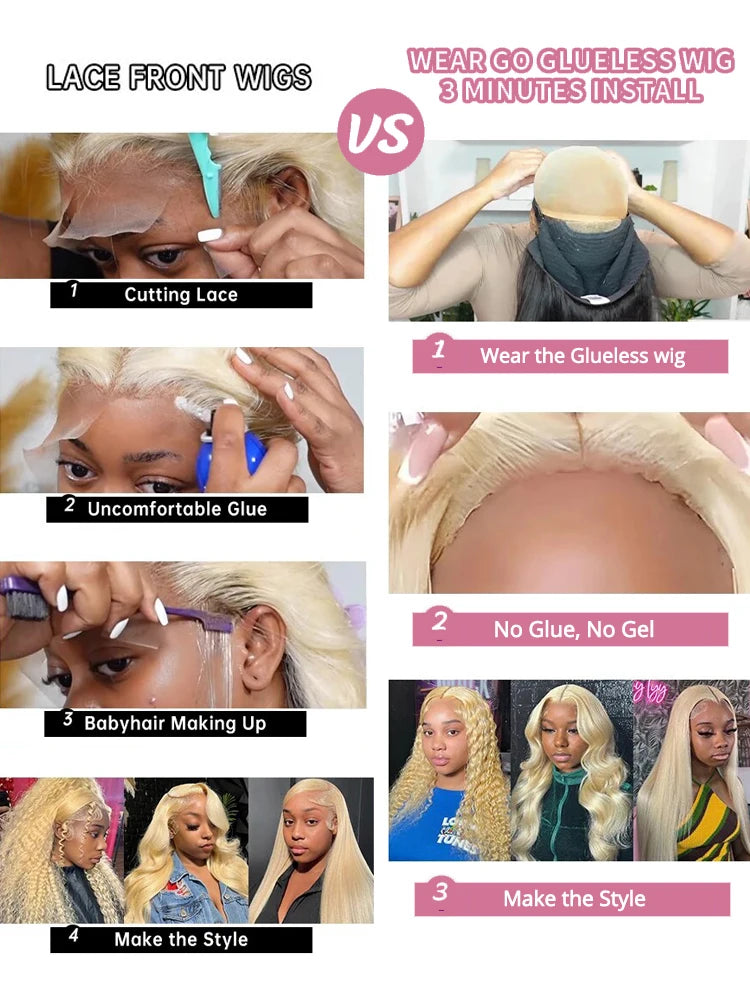 Curly Wig Human Hair 613 Honey Blonde 13x4 Lace Frontal Deep Wave Wigs Ready To Wear Glueless Wig 13x6 Lace Frontal Wigs Pre Cut