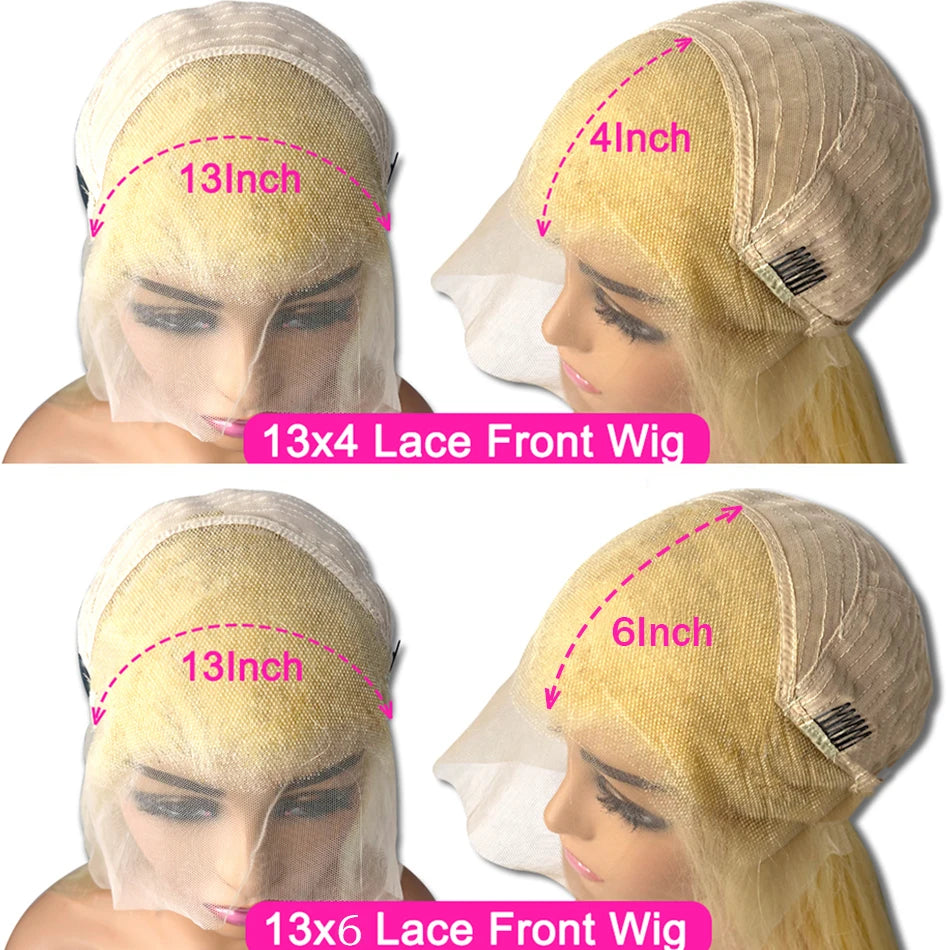 13x6 Body Wave Transparent Hd 30 40 Inch 613 Honey Blonde Lace Frontal Human Hair Wig 250 Density Brazilian 13x4 Lace Front Wig