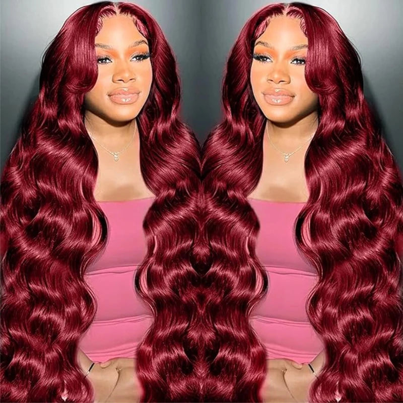 99J Body Wave 13X4 HD Lace Frontal Human Hair Wigs Human Hair 99J Lace Front Wigs Human Hair Pre Plucked