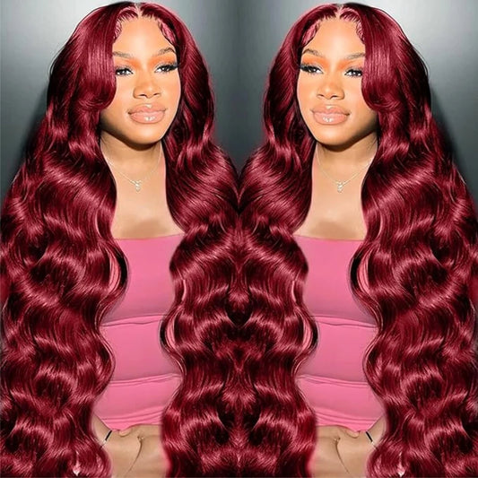 99J Body Wave 13X4 HD Lace Frontal Human Hair Wigs Human Hair 99J Lace Front Wigs Human Hair Pre Plucked