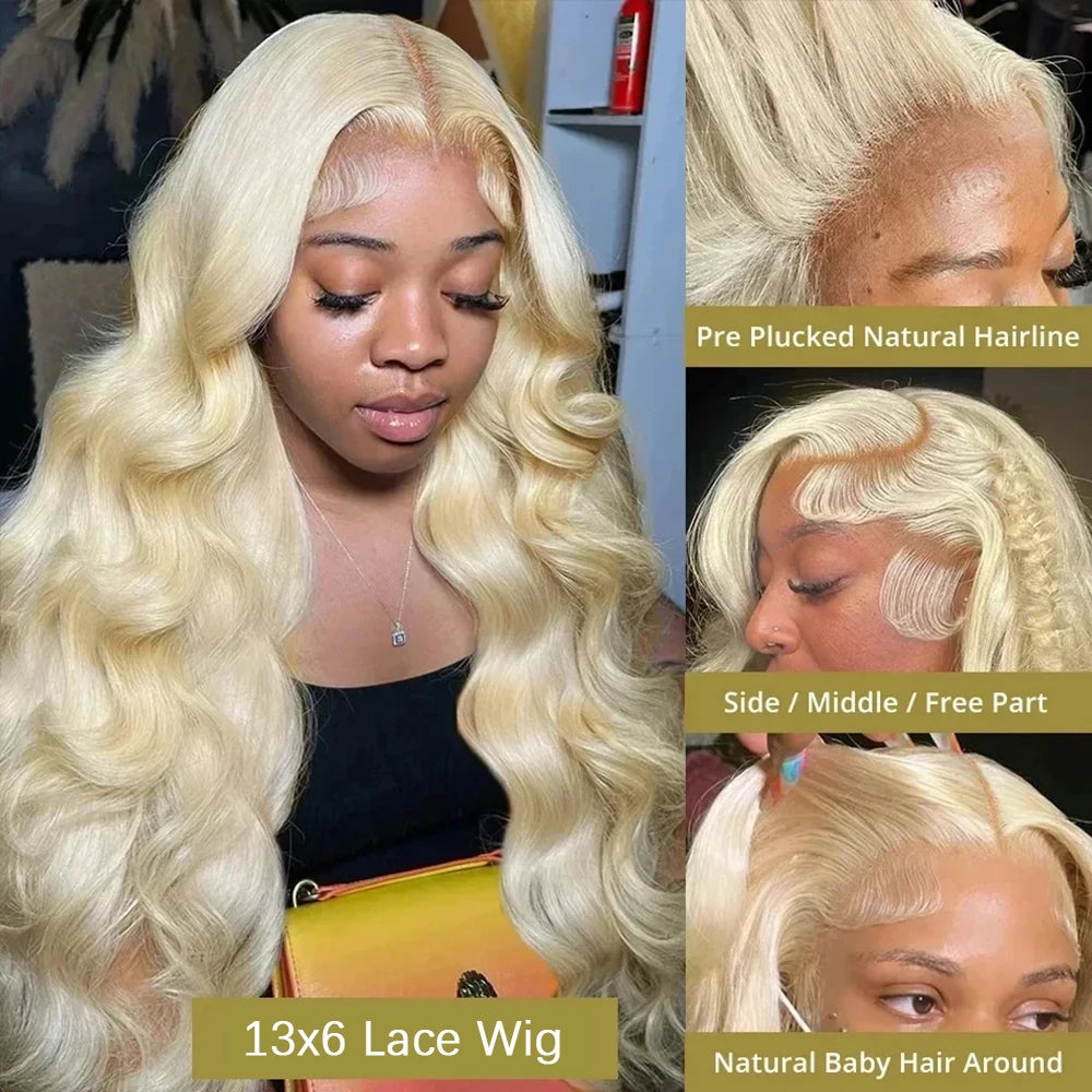 30 Inch 613 Honey Blonde Body Wave 200 Density 13x6 HD Lace Front Human Hair Wigs 13x4 HD Lace Frontal Wig for black women