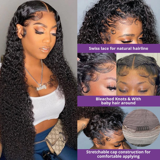 Curly Lace Front Wig Human Hair 13x4 13x6 Deep Wave Lace Frontal Wig 6x4 5x5 Glueless Transparent Pre Cut Lace Wigs 210 Density