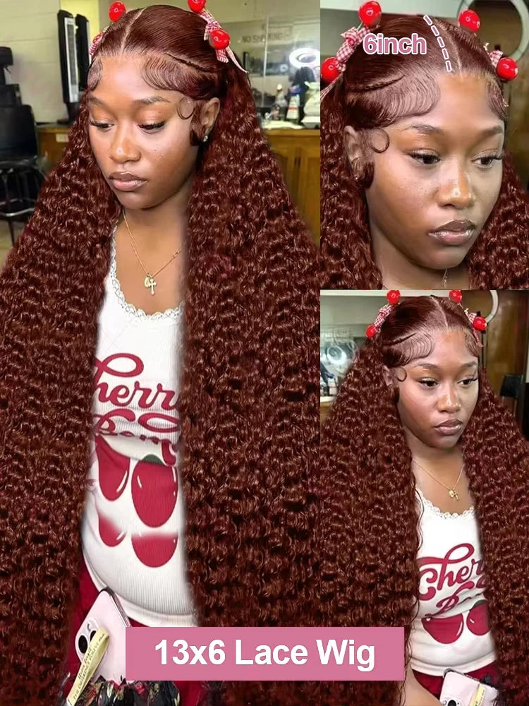 13x6 Hd Chocolate Brown Deep Wave Frontal Wig Brazilian 30 36 Inch 13x4 Water Curly Lace Front Human Hair Wigs For Women 250%