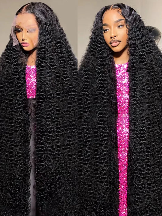 High Density 300% 40 50 Inches Deep Wave 13x6 HD Lace Front Human Hair Wig Loose Water Wave Curly 13x4 360 Full Lace Frontal Wig