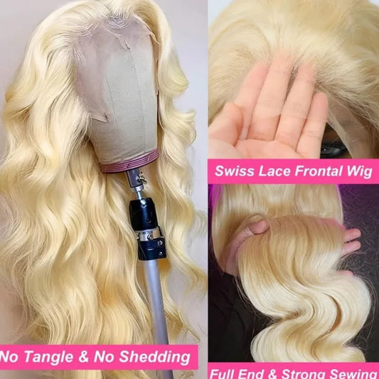 30 Inch 613 Blonde HD Lace Front Wig Human Hair Body Wave 13×4 Curly Transparent Lace Frontal Wigs 13x6 Blonde Straight Lace Wig