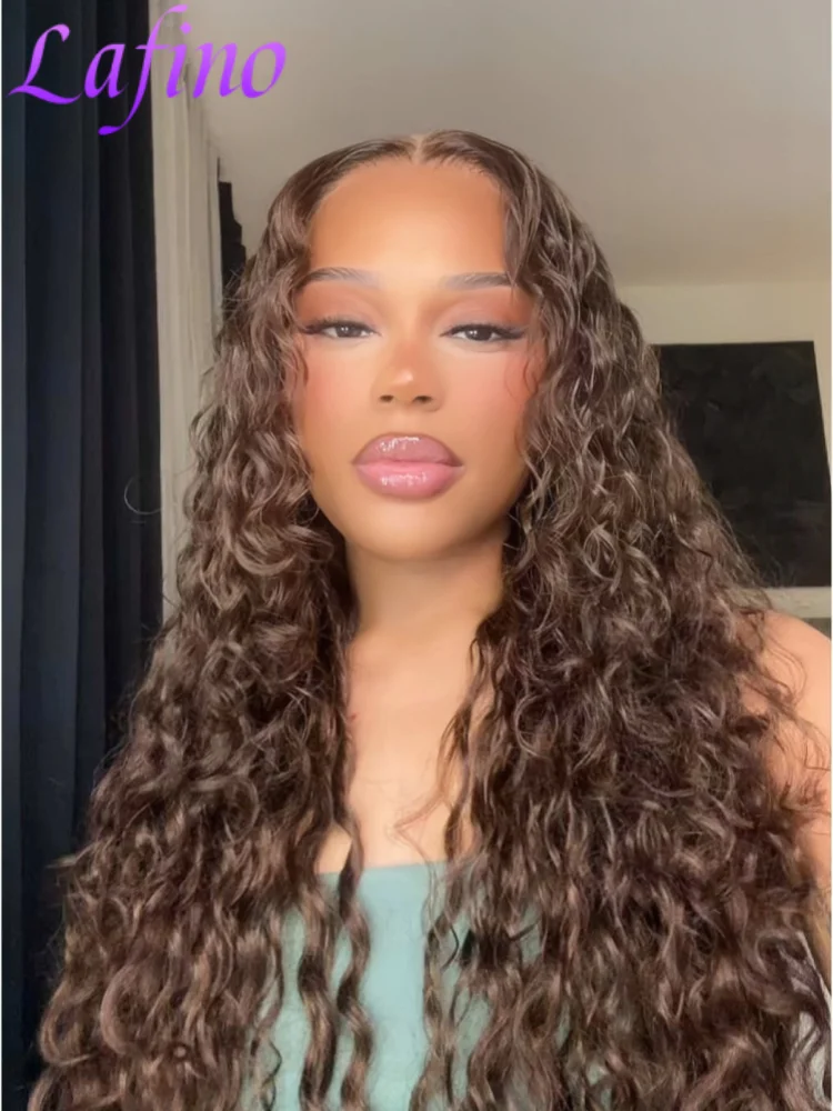 Chocolate Brown 13x6 Human Hair Wigs Hd Lace Frontal Wig 13x4 Water Wave Lace Front Wigs For Women Deep Curly Wigs Human Hair