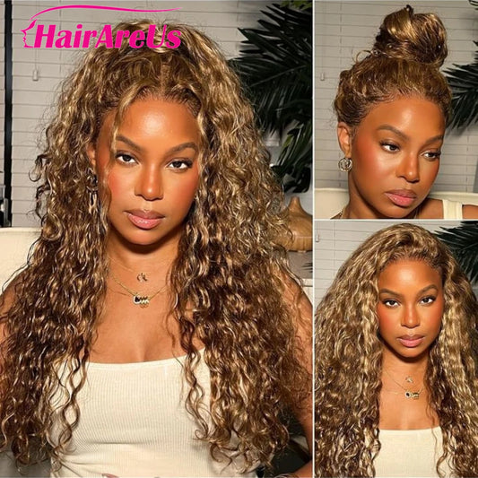 Highlight Curly Wig 100 Human Hair wigs Honey Blonde 13x4 Lace Front Deep Wave 13x6 Hd Lace Frontal Wig Brazilian For Women