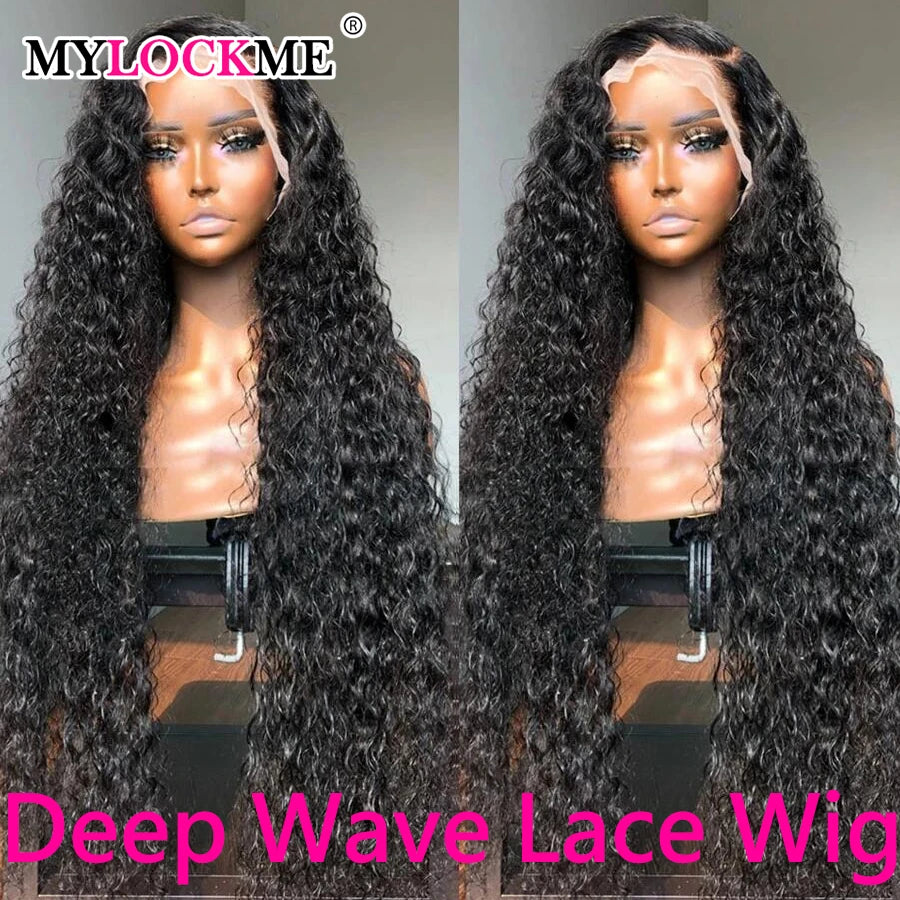 Curly Lace Front Wig Human Hair 13x4 13x6 Deep Wave Lace Frontal Wig 6x4 5x5 Glueless Transparent Pre Cut Lace Wigs 210 Density