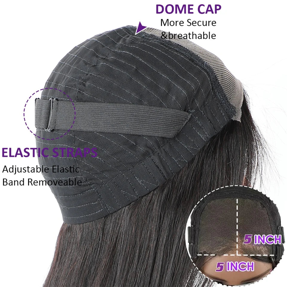 Glueless Human Hair Wig for Women Pre-Plucked Body Wave 5x5 HD Lace Closure 200 Density Ready-to-Wear Comfortable Fit