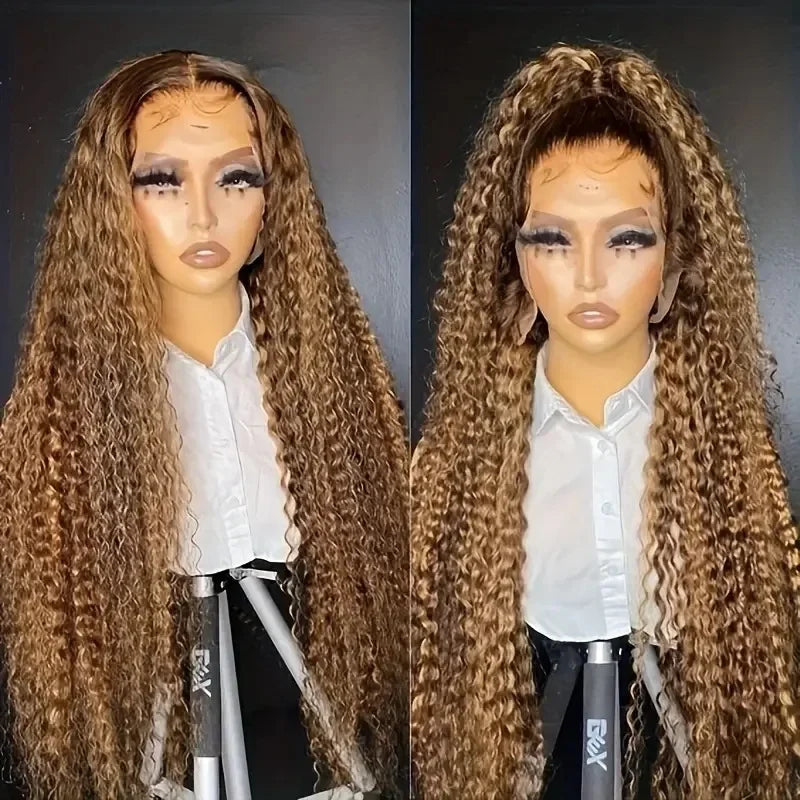 Fashionable European And American Style Lace Front Wig Small Roll Curly Fake Hair Full Head Cover Black Fiber Lace Wig
