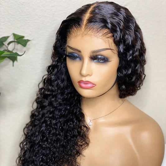 13X4 Indian Deep Curly Lace Front Wig Human Hair Wigs For Women Deep Wave 4x4 Closure Wig Transparent Lace Frontal Wigs On Sale
